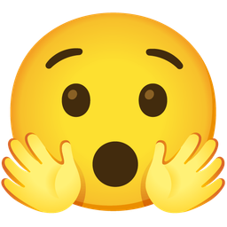 Hushed face and Smiling face with open hands