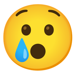 Hushed face and Smiling face with tear