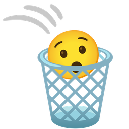 Hushed face and Wastebasket