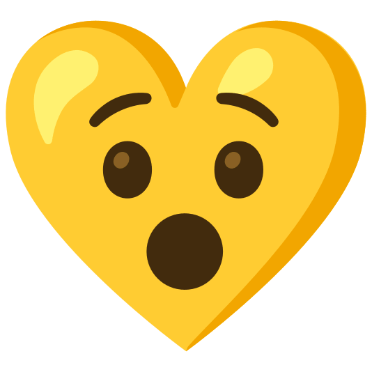 Hushed face and Yellow heart