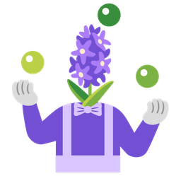 hyacinth and clown face