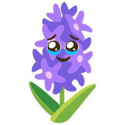 hyacinth and face holding back tears