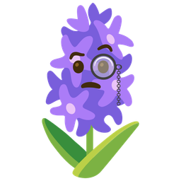 hyacinth and face with monocle