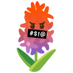 hyacinth and face with symbols on mouth