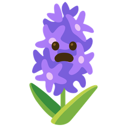 hyacinth and frowning face with open mouth