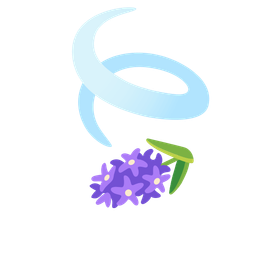 hyacinth and leaf fluttering in wind