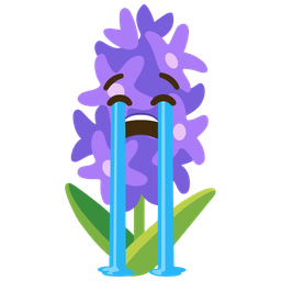 hyacinth and loudly crying face