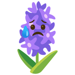 hyacinth and sad but relieved face