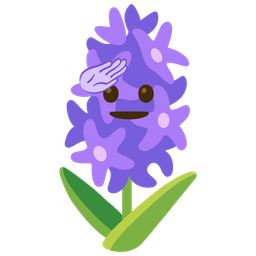 hyacinth and saluting face