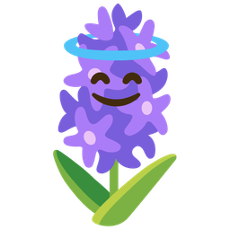 Hyacinth and Smiling face with halo
