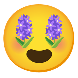 Hyacinth and Smiling face with heart-eyes
