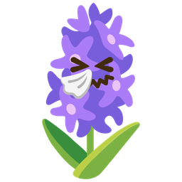 hyacinth and sneezing face