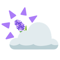 hyacinth and sun behind cloud