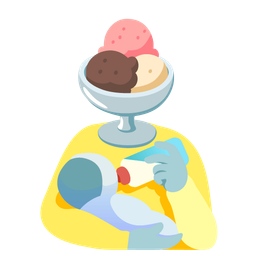 Ice cream and Baby bottle