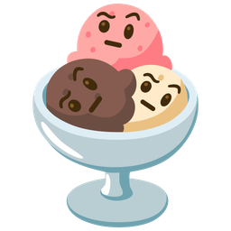 Ice cream and Face with raised eyebrow