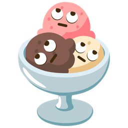 Ice cream and Face with rolling eyes