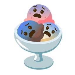 Ice cream and Fearful face