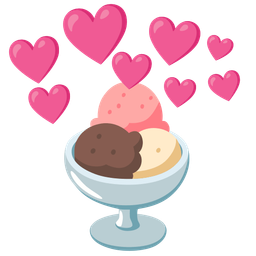 Ice cream and Heart with arrow