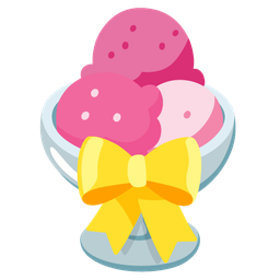Ice cream and Heart with ribbon