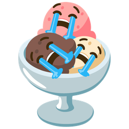 Ice cream and Loudly crying face