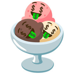 Ice cream and Money-mouth face