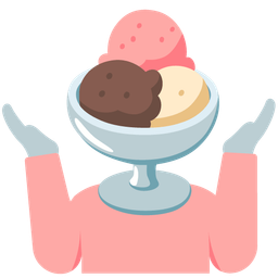 Ice cream and Person shrugging