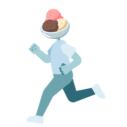 Ice cream and Running shoe