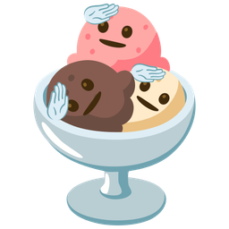 Ice cream and Saluting face