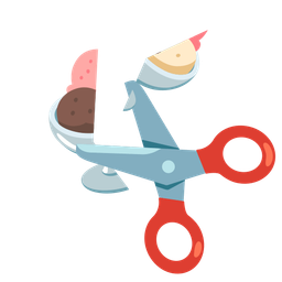 Ice cream and Scissors