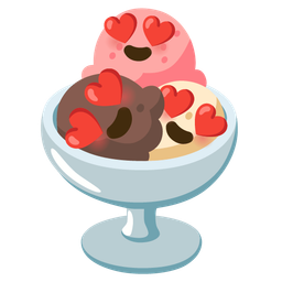 Ice cream and Smiling face with heart-eyes