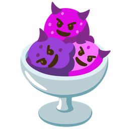 Ice cream and Smiling face with horns