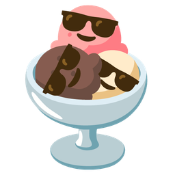 Ice cream and Smiling face with sunglasses