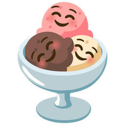 Ice cream and Smiling face