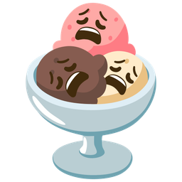 Ice cream and Weary face