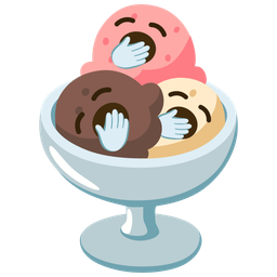 Ice cream and Yawning face