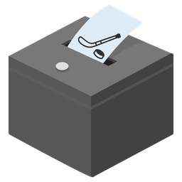 ice hockey and ballot box with ballot