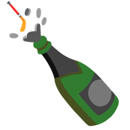 ice hockey and bottle with popping cork
