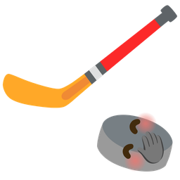 ice hockey and face with hand over mouth