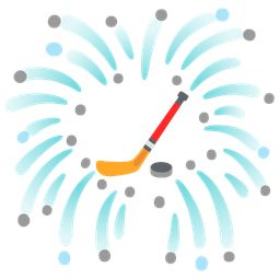 ice hockey and fireworks