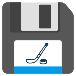ice hockey and floppy disk