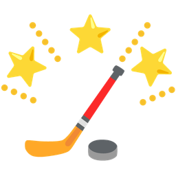 ice hockey and glowing star