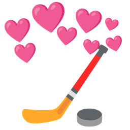 ice hockey and heart with arrow