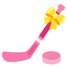 ice hockey and heart with ribbon