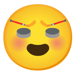 Ice hockey and Smiling face with heart-eyes