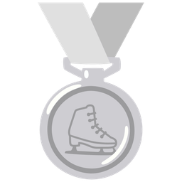 ice skate and 2nd place medal