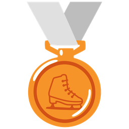 ice skate and 3rd place medal