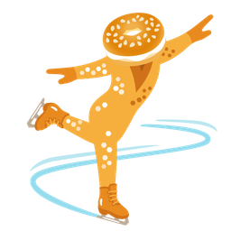ice skate and bagel