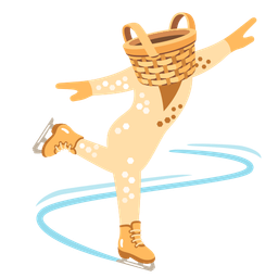 ice skate and basket