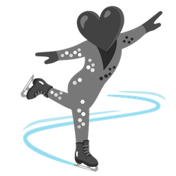 ice skate and black heart