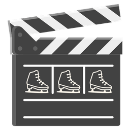 ice skate and clapper board